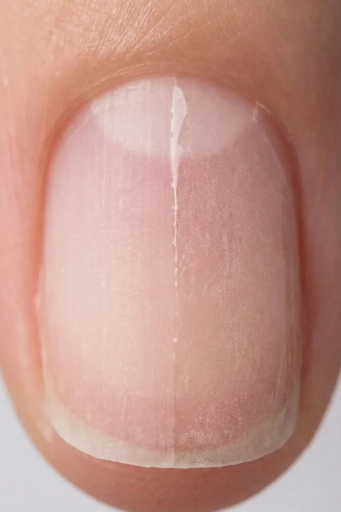 Invisible cuticle on nail plate causing lifting.