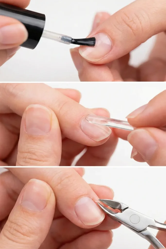 Step by step cuticle care routine tutorial.