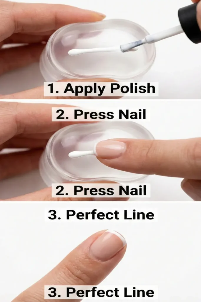 Silicone stamper hack for DIY micro french nails.