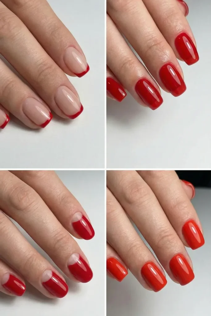 Different ways to style tomato red nails for summer 2026.
