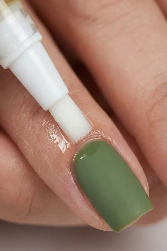 Importance of cuticle oil for matte dark nails